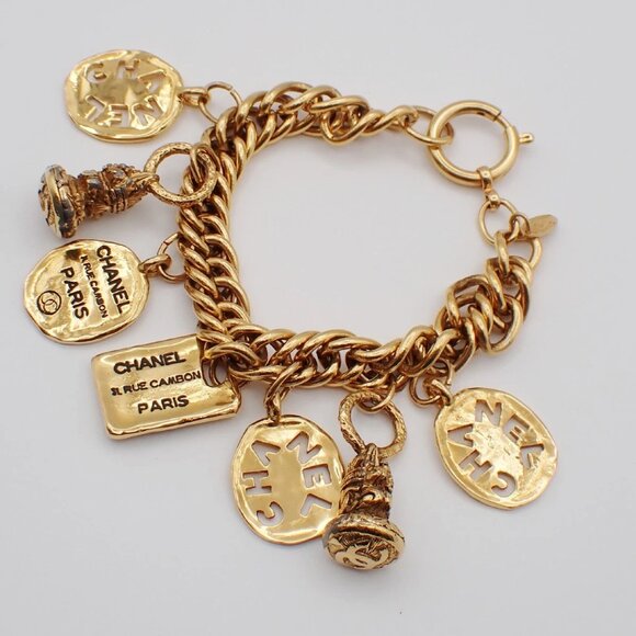 CHANEL CC Logo 31 RUE CAMBON Chain Bracelet Bangle Gold GHW France 15RL248 - Picture 11 of 16